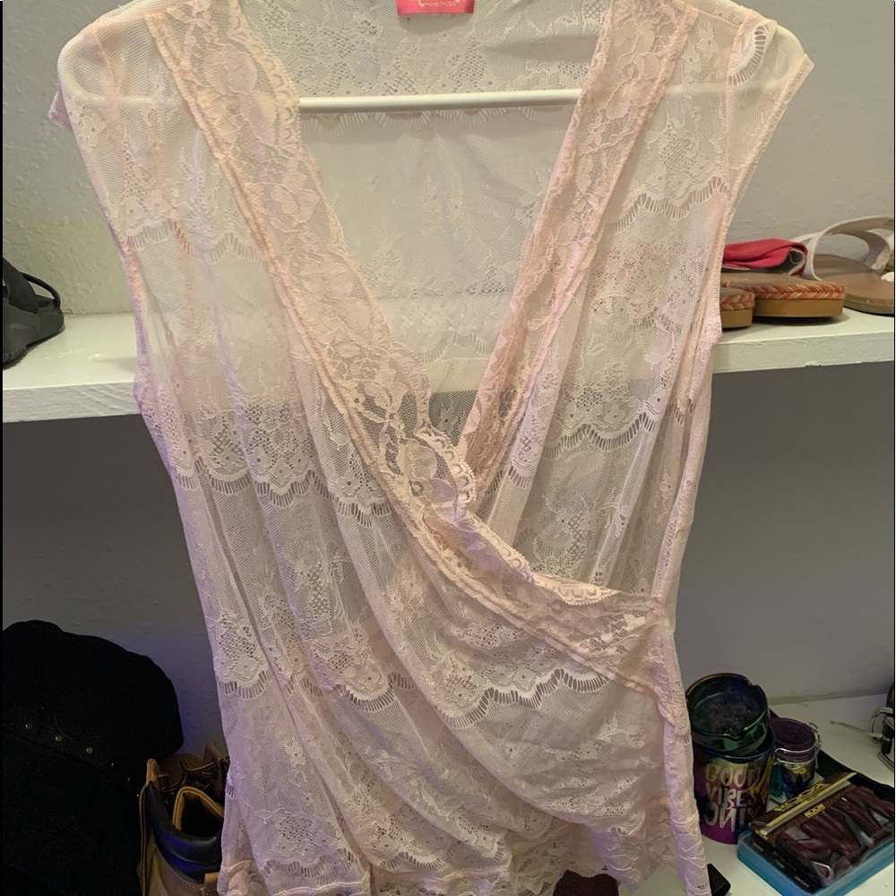 lace strapless shirt